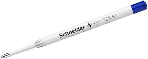 Schneider 172513 Eco 725 Lot de 10 recharges de stylo à bille (épaisseur de trait: M) Bleu