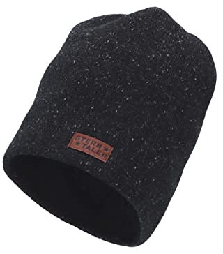 Sterntaler Baby Jungen Slouch-Beanie Melange Mütze - Kinderbeanie Gefüttert Mit Baumwoll Fleece - Schwarz, 55