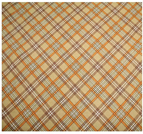 Russo Tessuti Tessuto Arredo Cotone Cucito Creativo Scozzese Tartan Quadri A metraggio 100x280-Giallo