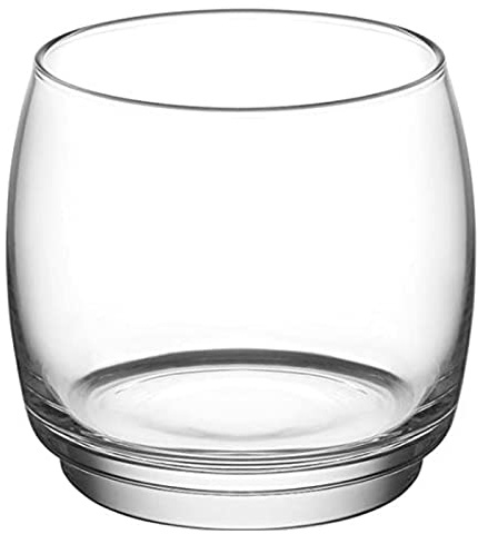 Acan Tradineur - Set de 6 vasos de cristal con base gruesa, modelo Lune, resistentes, aptos para lavavajillas, servir whisky, licores, refrescos (325 ml, 8 x 7,5 cm)