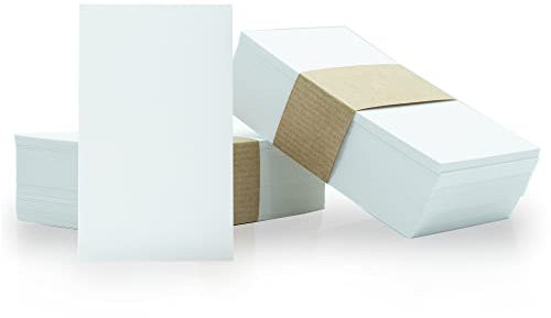 Finoly Karten Blanko Papier Pack 200 Einheiten Kleine Zettel für Botschaften 5x8 cm | Postkarten Blanko Visitenkarten, Kunsthandwerk, Studium | Kraftpapier Karten | Karteikarten Weiß