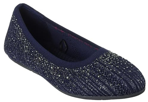 Skechers Cleo 2.0 Glitzy Daze - Zapatillas sin Cordones para Mujer, Marino, 36 EU