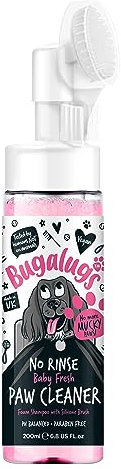Bugalugs Hundepfotenreiniger, kein Ausspülen, Schaum, Katzen- und Hunde-Shampoo mit Silikonbürstenkopf, wasserlose Pflegeprodukte, Reisefreundlicher Pfotenreiniger für Hunde, besiegen Sie schlammige