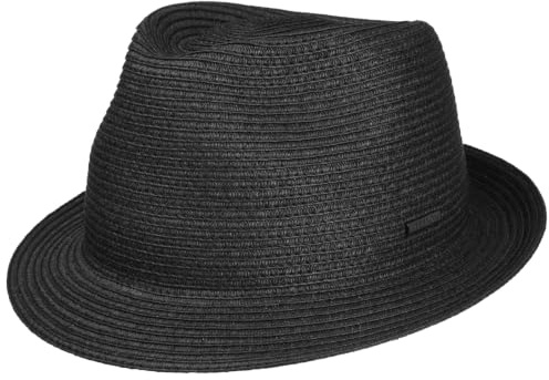 Stetson CHAPEAUSHOP Dawson Toyo Trilby Chapeau de Paille Protection UV 40+ Unisexe Printemps Ete