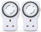 24 Hour Mechanical Timer Plug Socket UK, G-Homa Energy Saving Plug-in Segment Timer Switch with Programmable Time Controller for Indoor Lights, Lamps and Home Appliances, CE Listed (2 Pack)
