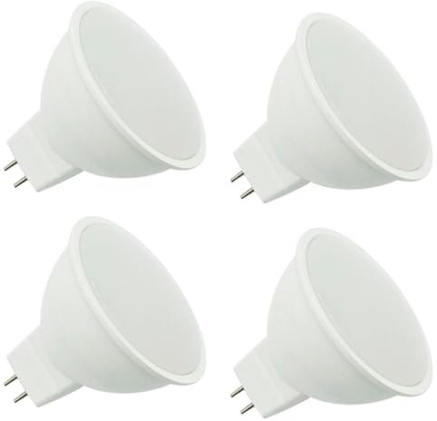 Acan Tradineur - Pack de 4 bombillas LED planas, GU5.3, 6W equivalente a 51W, 420 lúmenes, 6000K, luz blanca fría, eficiencia energética A+, 20000 horas - 5 x 5 cm