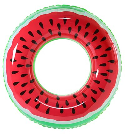 JYJLLM Watermelon Swimming Ring - 2-Size Thickened Pool Float for Baby & Adult, Fade-Resistant Inflatable Swim Ring for Kids, Children in Swimming Pools