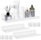 2Pcs White Acrylic Floating Wall Bathroom Shelves, Self Adhesive Shelf No Drill for Wall, Picture Book Shelf, Stick on Shelves Bookcase, Kitchen Bedroom Shelves(11.81x3.94x1.97inch)