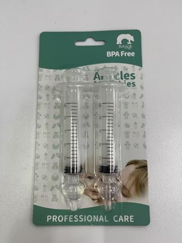 Diboniur Nasendusche Baby, 2 Stück Nasenspülung Baby 10 ml, Tragbare Nasendusche Kinder mit Weicher Silikonspitze, Wiederverwendbare Nasenreiniger Baby