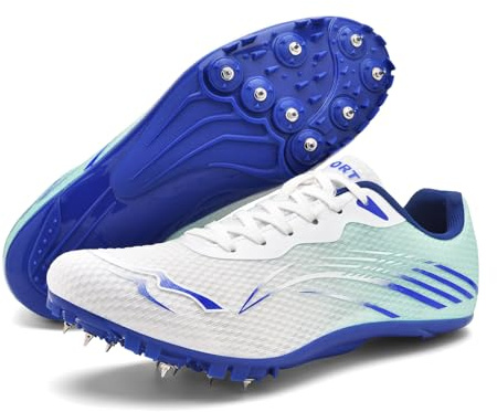 cungel New Upgrade Track and Field Shoes for Men Women Girls Boys 8 Spikes Sneakers Outdoor Professional Running Nail Spikes Shoes Sprint Racing Running Jumping Shoes Boys Grils