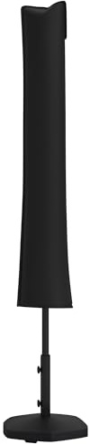 Outsunny Funda para Sombrilla de Jardín Funda para Parasol Impermeable Tela Oxford 420D Cubierta de Parasol con Cremallera para Jardín Exterior 178x25/35 cm Negro