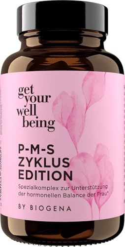 get your wellbeing by BIOGENA - PMS Zyklus Spezialkomplex für hormonelle Balance bei Frauen - 60 Kapseln - Mit B-Vitaminen & Mineralien - Nahrungsergänzungsmittel vegan & konservierungsstofffrei