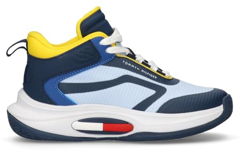 Tommy Hilfiger, Zapatillas con Cordones, Scoot, Azul/Azul Claro/Amarillo, 39