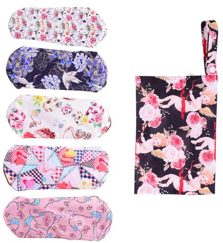 WEKAMOS Lot De 6 Serviettes Hygiéniques Réutilisables En Charbon De Bambou 15x20 Cm Couleur Aléatoire Absorption Élevée Pratique Voyage Quotidien Écologiques Pour Femmes
