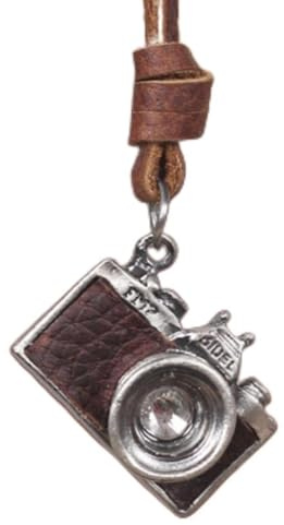 budiniao Vintage Retro Kamera Halsband Handgjort Läderkedja Smycken För Fotoälskare Halsbandslängd 74cm/29” Kamerahänge Fotografi