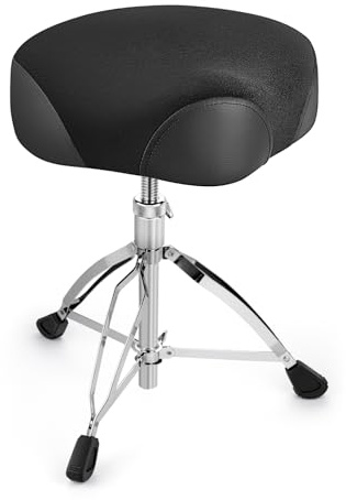SONICAKE Saddle Drum Throne Adjustable Height Motorcycle Style | Drum Stool Widened Seat for Practice and Performance