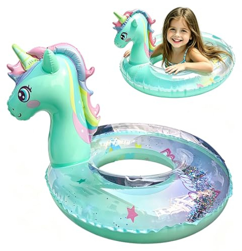 Baby Inflatable Seat Boat, Unicorn Dinosaur Baby Swimming Floats,Toddler Pool Floats,Kids Inflatable Float Raft with Handle,Bathtub Toys Pool Accessories for Kids Toddlers (GREEN70#)