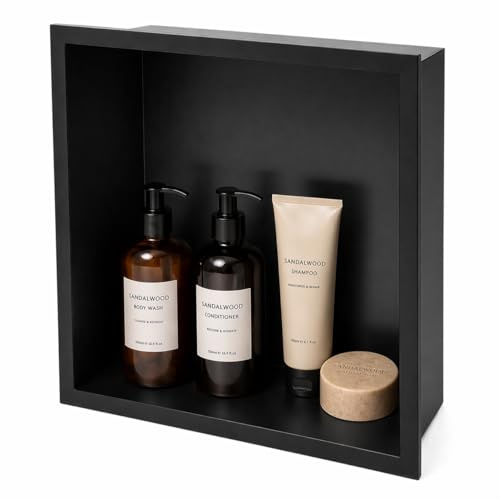 Galyon Hornacina Ducha Empotrable 33x33 cm Acero Inoxidable S.304 Nicho Baño Pared | Estante Ducha Integrado Anticorrosión Nicho de Ducha Empotrable | MEDIMEX Atlantic