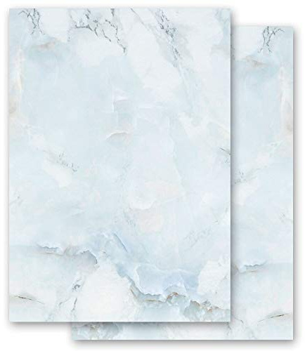 Motif Letter Paper! Marble & Structure Marble Light Blue 50 Sheets DIN A5 - Paper-Media