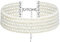 BABEYOND 1920s Damen Halskette Kurz Multi Schichte Choker Kette Hochzeit Braut Schmuck Accessoires Imitation Perlen Kette Elegant Retro Stil Fasching Kostüm Zubehör (Stil 2-5 Schichten)