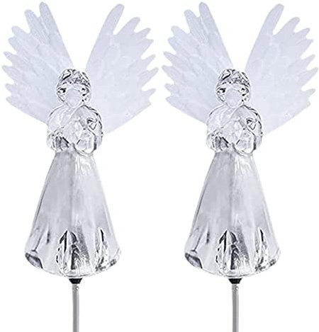 Bexdug Lampada a energia Solare ad Angelo, da Giardino, a energia Solare, Multicolore, a Forma di Angelo, Lampada Decorativa da Giardino, per Esterni e Cantieri