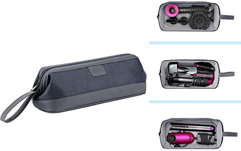 DingGreat Borsa da viaggio per asciugacapelli Dyson Supersonic HD01 HD03, borsa portatile impermeabile per styler Dyson Airwrap per piastra e accessori Dyson Corrale (grigio)
