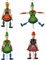 Fnjuucw 4 Stück Clown-Zugschnurpuppe, lustige Holzpuppe, Spielzeug, bewegliche Hände und Füße, für Ornamente, hängende Dekorationen, Weihnachten, Eltern-Kind-Interaktives, lustiges Spielzeug, Geschenk
