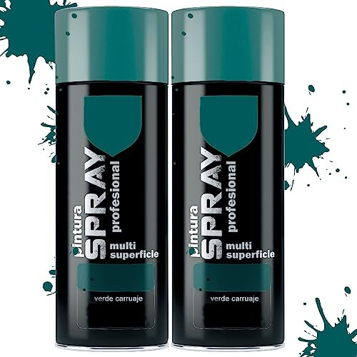 various Pintura Spray Verde Carrujes de 400 ml Adecuado para las Superficies de Metal, Madera y Plástico Pack de 2 Unidad