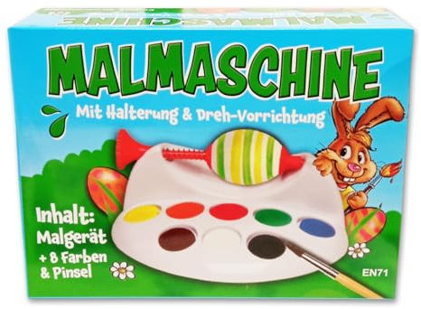 itenga Oster Eier Malmaschine Halterung Malmaschine, inklusive Malpalette mit 8 Eierfarben und Pinsel