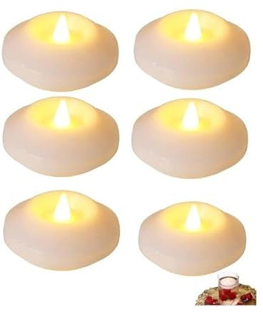 Schwimmende Kerzen, 6 Stück Schwimmende LED Teelic-hter Wasserdichte Flammenlose Teelic-hter, Für Pool Badewanne Teich Und Hochzeit