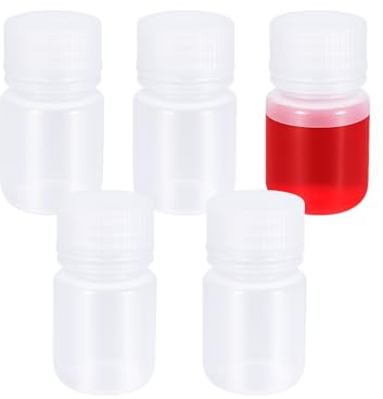UMETASS pp bred laboratoriereagensflaska, kemisk behållare i laboratoriekvalitet, förseglad läckagesäker transparent flaska, pillerflaska, vattenprovflaska