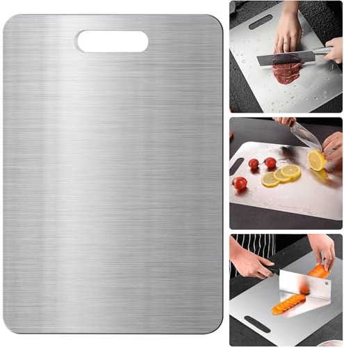 Planche à Découper en Titane, Nouvelle Planche a Decouper en Titane Multifonction 2025, Planche à Découper Double Face en Titane de Qualité Alimentaire, pour Garantir le Goût Original
