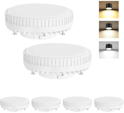 GeyouLux GX53 LED Warmweiß Leuchtmittel, 3CCT LED Lampe Ersetzt 60W Halogen,7W 800LM CRI>80, 3000K/4500K/6500K Led GX53 Einbauleuchten für Küche, Wohnzimmer, Büro,Nicht dimmbar, 6er Pack