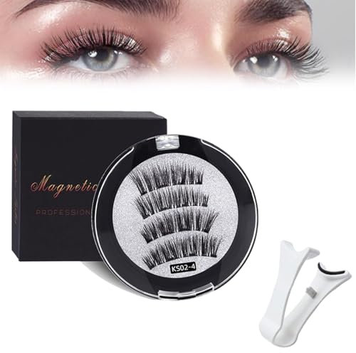 ZZJTPA 2 paires faux-cils magnétiques réutilisables d'aspect naturel avec mascara, sans colle, faciles à porter et à enlever
