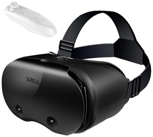 VR Headset for Phone, Virtual Reality Glasses with Controller, Anti Blue Lenses 3D VR Goggles, Compatible for IOS & Android Compatible 5-7 inch Screen,for Mobile Games & Movies(Black)