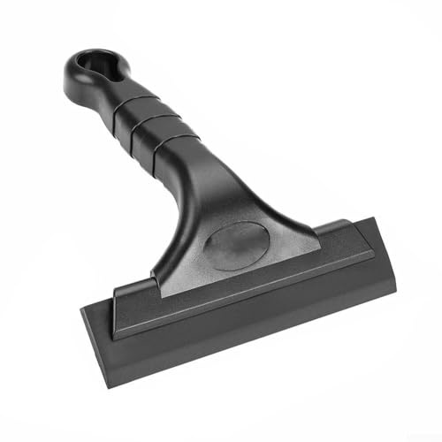 Limpiaparabrisas de limpieza de ventanas con raspador de silicona para eliminación de vidrio y película automotriz, mango de plástico para camiones, coches, motocicletas y más (negro)
