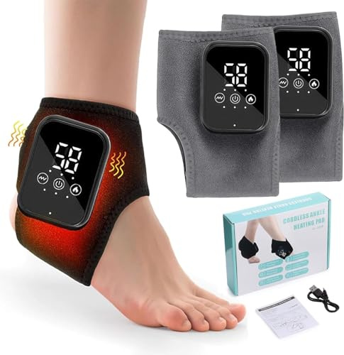 Masajeador de pies 3 en 1, neuropatía, masajeador de pies portátil, masajeador de pies eléctrico recargable por USB, masaje de tobillo con 3 modos, 5 niveles de calor, para piernas indoloras y vitales