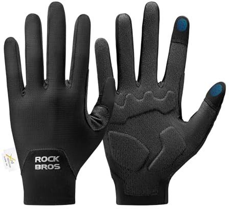 ROCKBROS Cycling Gloves for Men Women XRD Shock Absorbing Bicycle Riding Anti-Slip Breathable Full Finger UV-Sun-Protection Gloves for Road/Mountain & Electric Bike,E-Bike Commuter