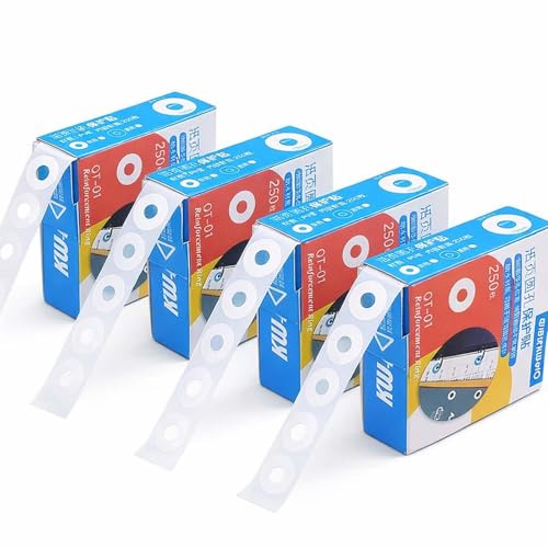1000 Pcs Paper Hole Punch Reinforcers Rings Labels Stickers, Waterproof Self-Adhesive Hole Punch Reinforcement Rings Stickers, for Hole-Punched Pages, Hole Reinforcers for Paper