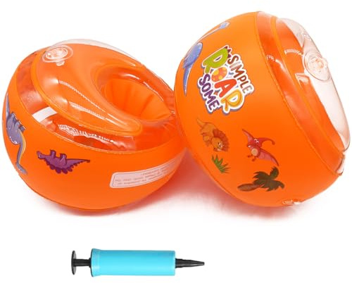 Arm Floaties Water Wings for Swimming with 3 Separate Airbags, Safe Pool Floats & Swim Ring for Children and Adults, Ideal for Pools, Beaches, Lakes & Swim Lessons (Orange, L(for Weight:40-83lbs))