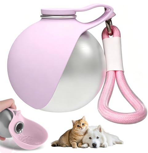 Gamelle Étanche avec Bol Pliable, Gourde Chien avec Bol en Pliable Silicone, Gourde Chien Promenade Gamelle, Gourde de Compacte pour Chiens, pour Sorties, Marche Quotidienne, Voyages, Camping (B)