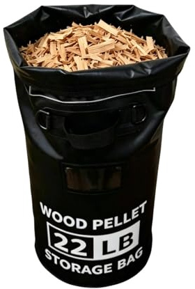 Kustimantu Contenitore per pellet da barbecue, di raccolta di pellet da 10 kg, per riporre carbone di legna, adatto per campeggio, barbecue, garage, barbecue, all'aperto, cortile, picnic