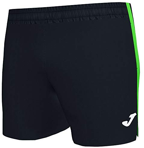 Joma Niños Short Running, Negro Verde Flúor, XXS