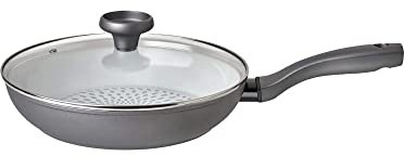 Prestige Earth Pan Bratpfanne 28 cm mit Glasdeckel - Keramikpfanne Induktion - Antihaft, Recycelt & Recycelbar, Giftfrei, Spülmaschinenfest, Easy-Grip-Griffe