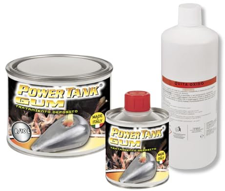 POWER TANK Tankversiegelung Motorrad 2k Gum elastischen 350 g Set Tankentroster Innen Versiegelung Tanksanierung Rost Tank Entrosten Und Versiegeln Tankinnenlack Tankbeschichtung Rostlöser Auto Moped