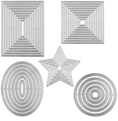 Briartw 5 st/set inuti och utomhus stygn ram skärningsmekanism, metallstencil för korttillverkning, gör-det-själv klippbok, handgjord inbjudningskort vykort, frigör stress, prägling dekoration hantverk verktyg