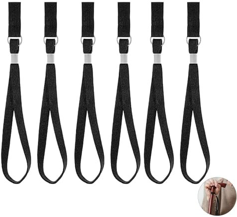 DALAETUS 6 Pcs Walking Stick Wrist Strap Set, Black Walking Stick Strap Wrist, Walking Stick Accessories, Wrist Loop Straps, Walking Stick Holder Wrist Strap for Enhanced Support