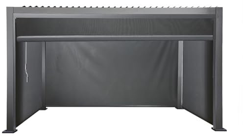 SAC Pergola Aluminium Framed Sliding Curtain, Weatherproof, Adjustable and Durable, Single Side Blind, Semi-transparent, 4 Metres Long