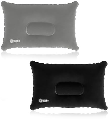 Vidacharmy 2X Oreillers gonflables, Coussins Gonflable de Camping Ultralégers Oreillers pour Les Voyages Les Excursions Coussin de Plage, Ultralégers Flocage Coussins Gonflable Voyage - 34x22cm