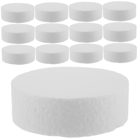 KONTONTY 36pcs Polystyrene Foam Discs for Projects Cake Decoration Sculpture Easy to Use Foam Circles for